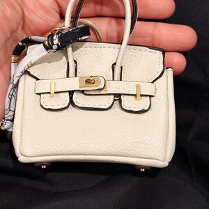 Cream Mini bag charm